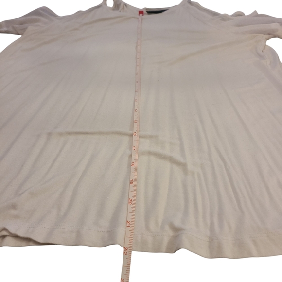 Daytrip By Buckle Womens Cold Shoulder Mesh White Top Size XLarge - Picture 6 of 7